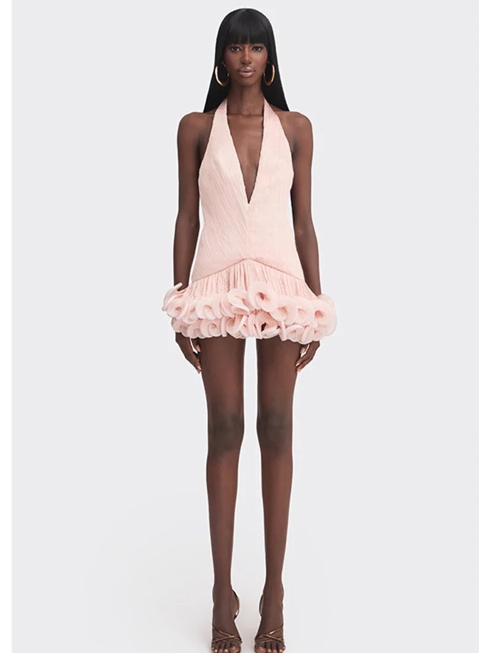 Cult Mia / Stolen Stores Mrs. Tutu V Neck Mini Dress - Peach - Picture 2 of 5